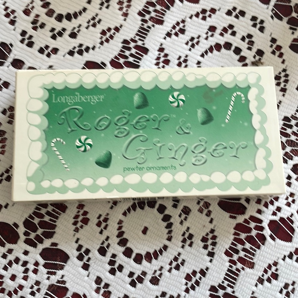 Vintage Longaberger 2000 Roger and Ginger Pewter Ornaments